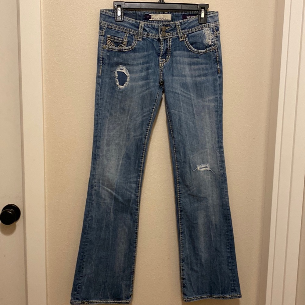 Vigoss Collection Distressed Bootcut Jeans